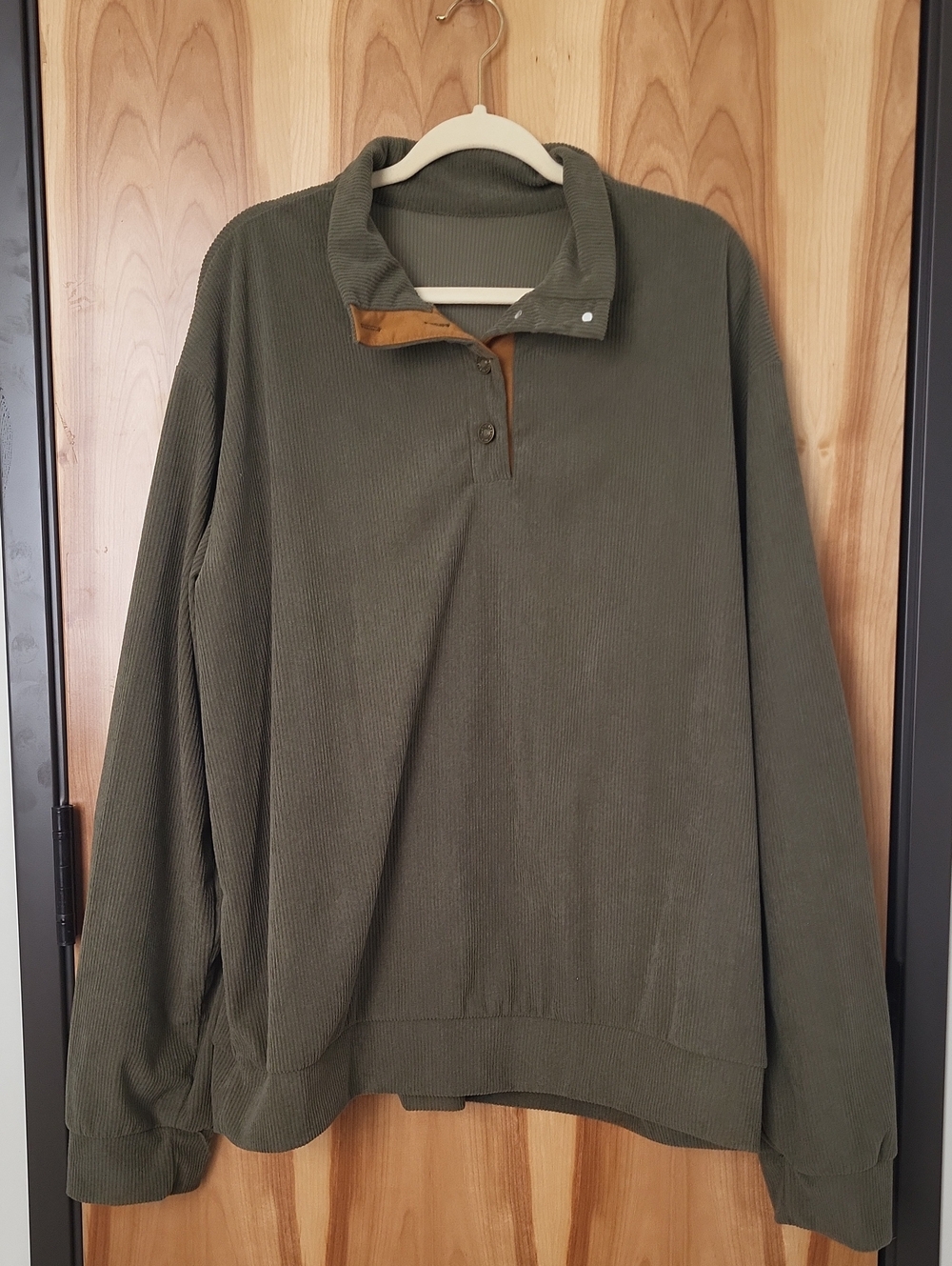 Heng Sheng Jeans Olive Green Quarter-Snap Pullover Sweatshirt